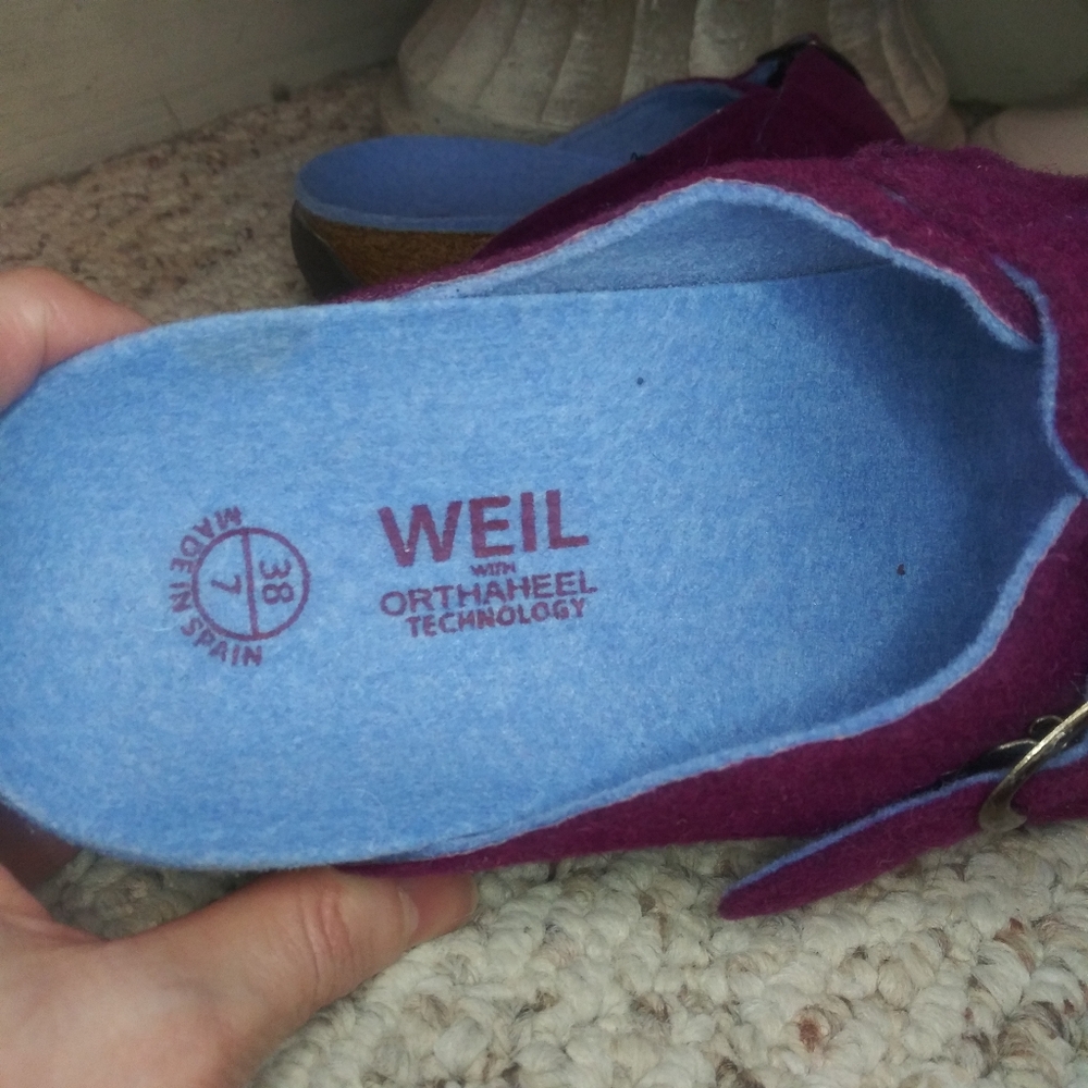 Dr. Andrew Weil Rasberry Wool Orthaheel Tech Women's Clogs - Picture 3 of 9